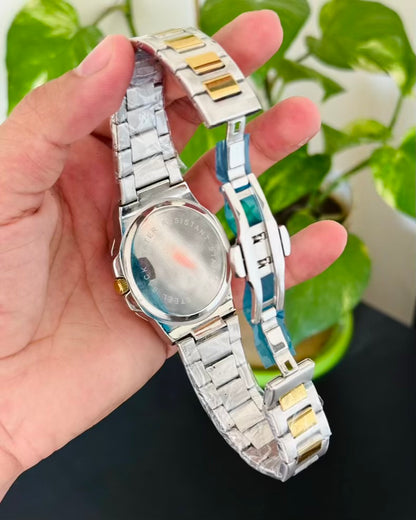 PP Two Tone With Brown Dail Watch P-07