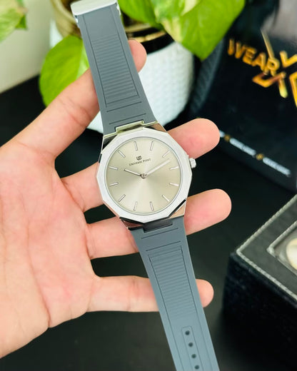 Slim and Rubber Soft Strap Waterproof Watch with magnetic Lock