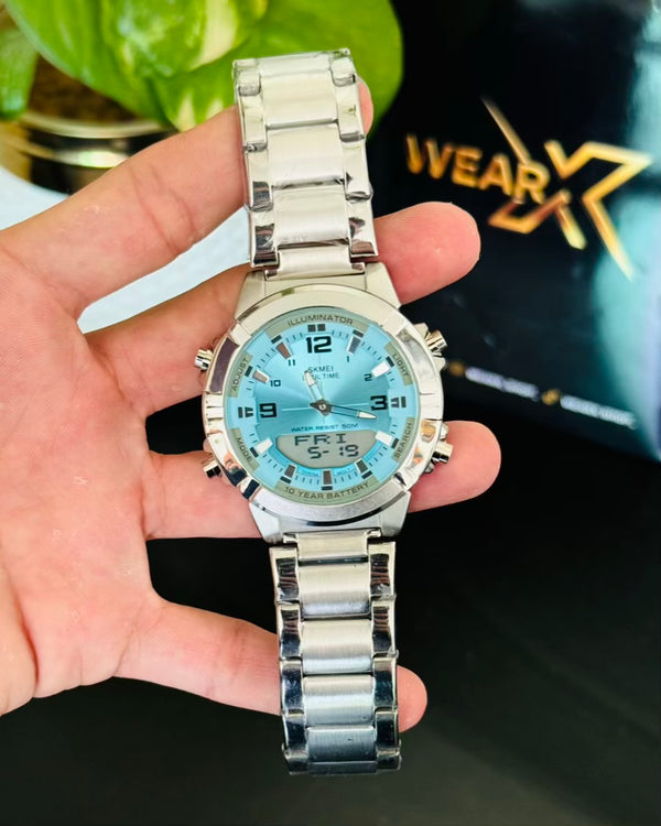 Digital & Analog Tifny Dail Waterproof Watch SK-02