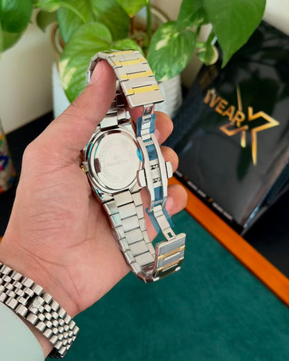 Diamond Two Tone with white | Day & Date | Waterproof Watch