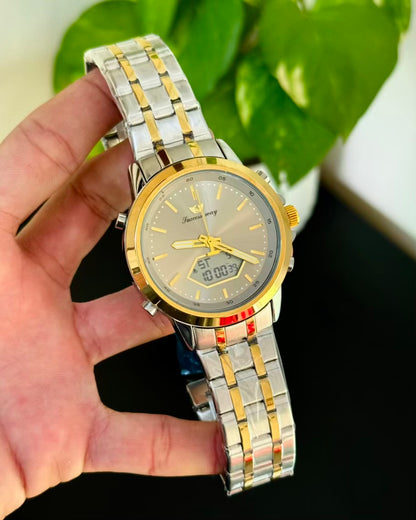 Two Tone Digital And Analog Waterproof Watch SW-06