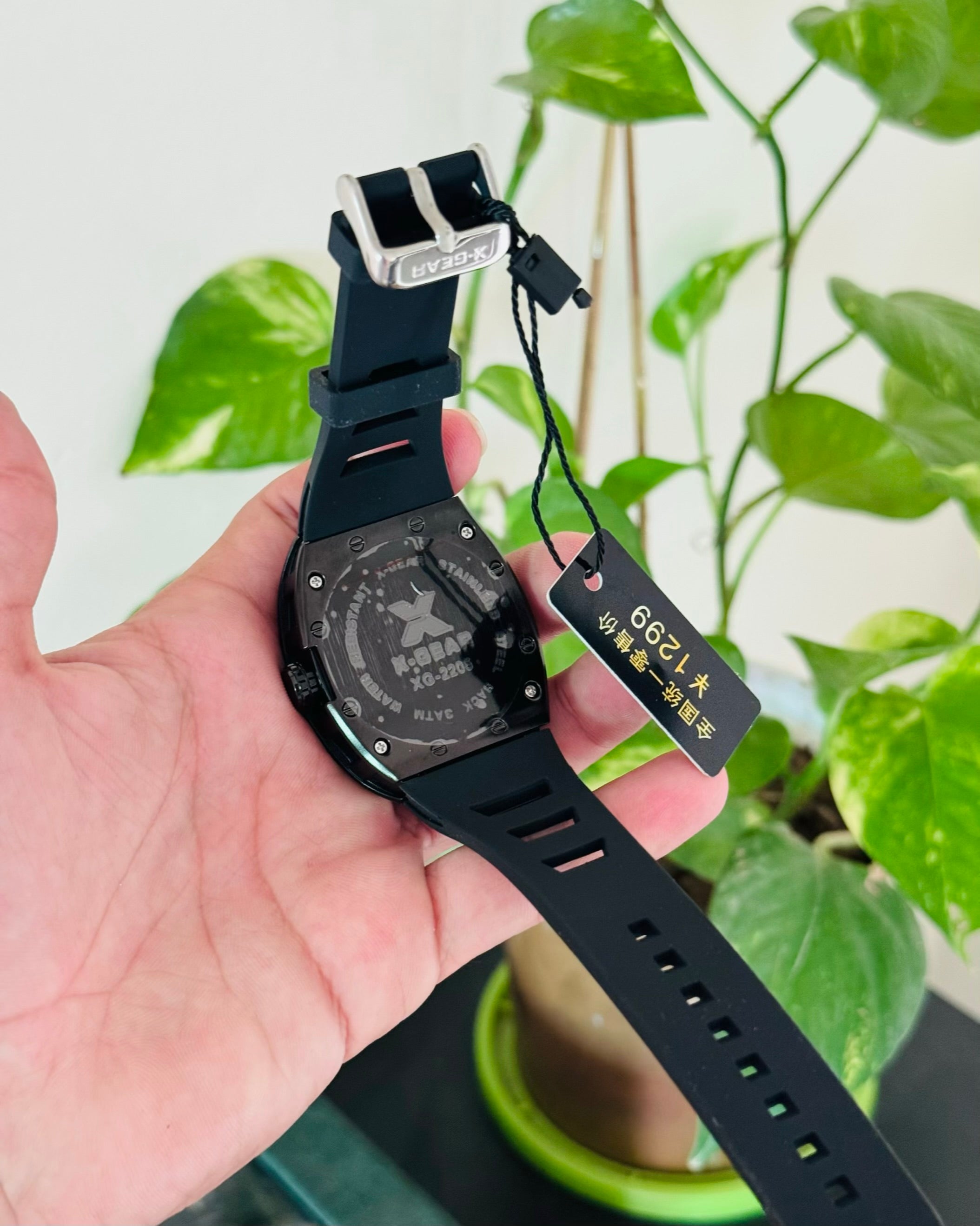 XG Full Black Rubber Strap Watch XG-04
