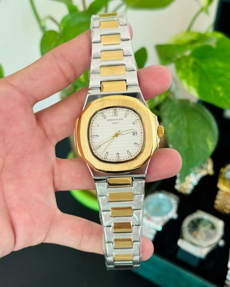 PP Date working white Chain Wrist Watch P-04