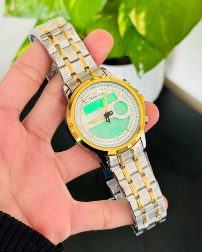 Two Tone White Dail Waterproof Watch SW-13