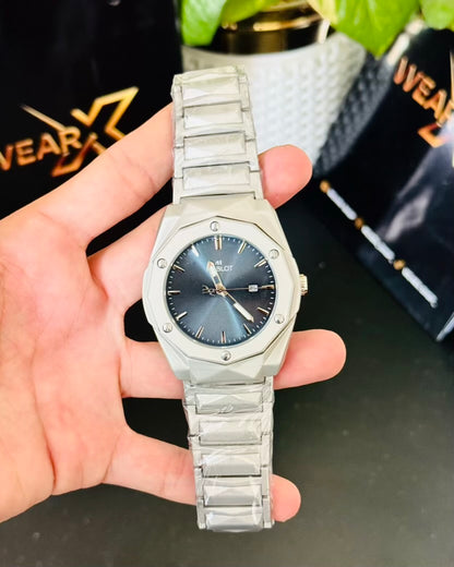 HB Silver With Black Dail Datejust Watch HB-03