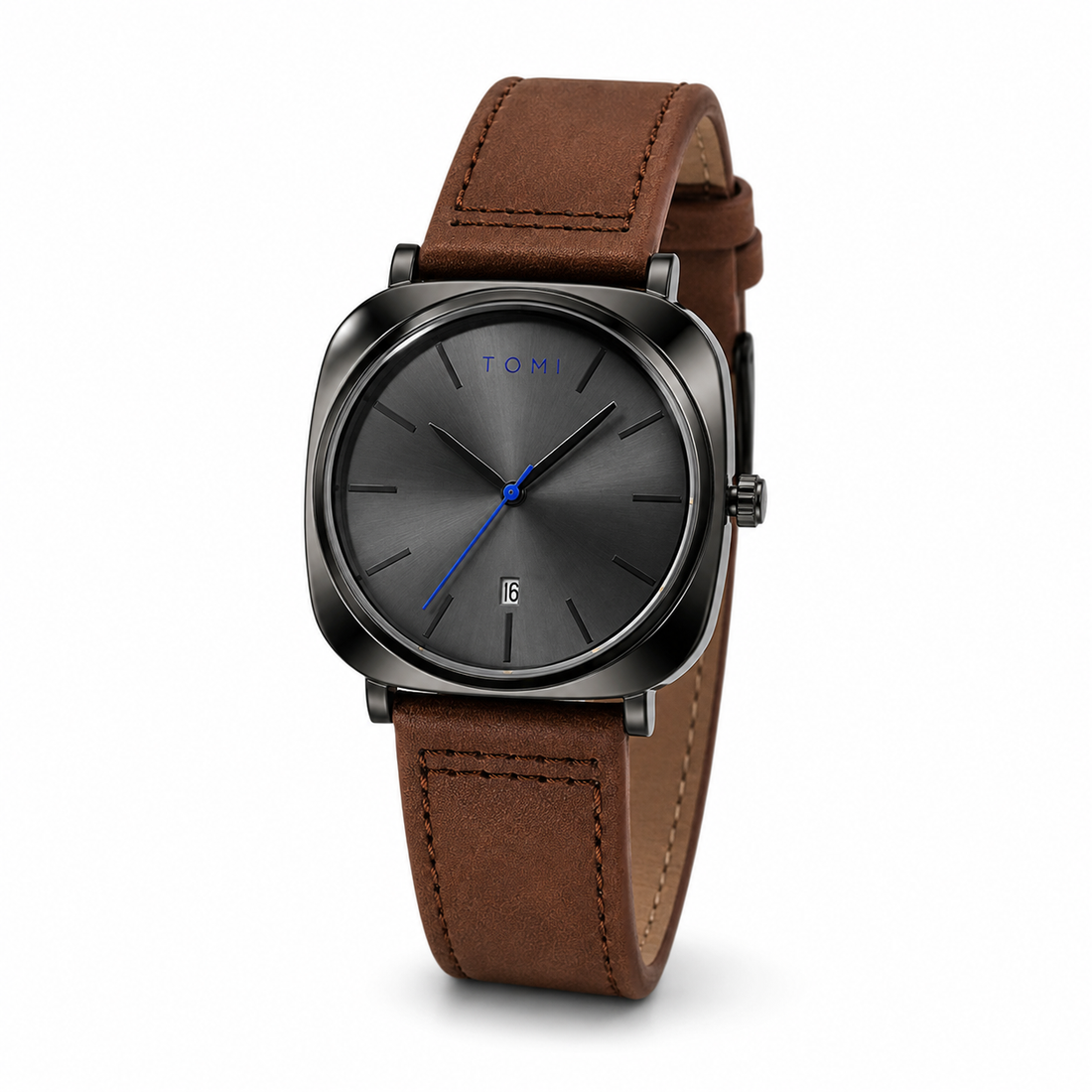 Tomi Brown Strap Black Dail Watch