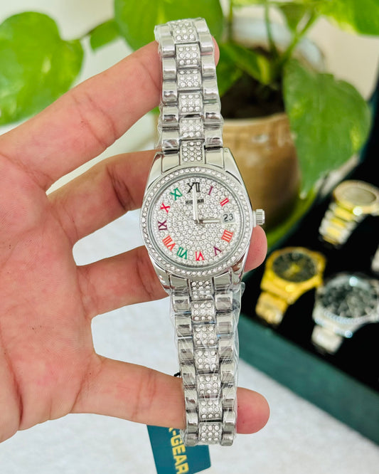 Full Silver Stone Watch