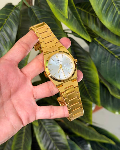 Diamond Day & Date Golden Watch
