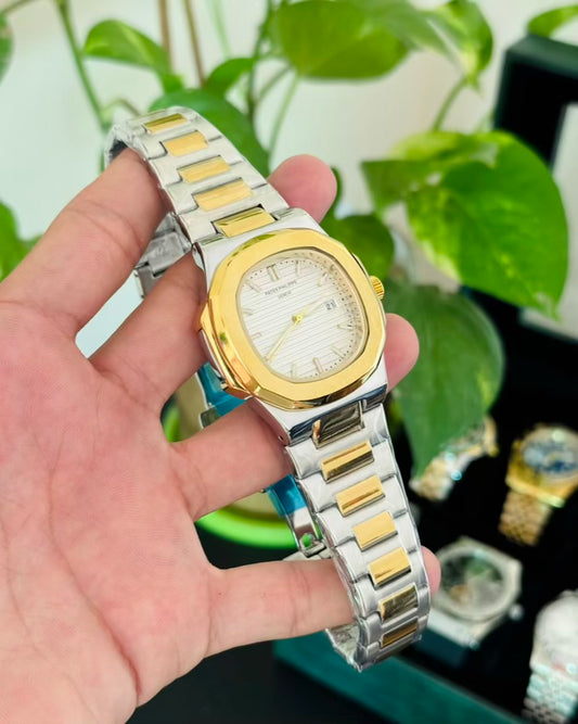 PP Date working white Chain Wrist Watch P-04