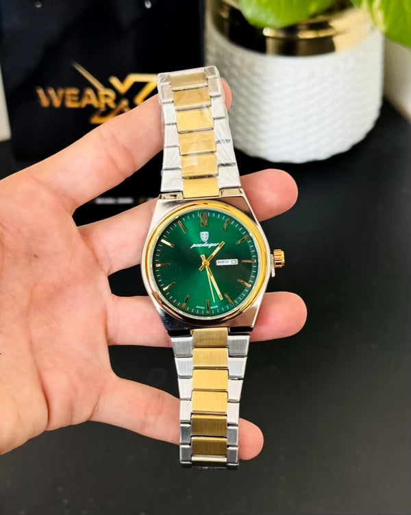 Two tone with White Dail Day and Date Watch PD-02