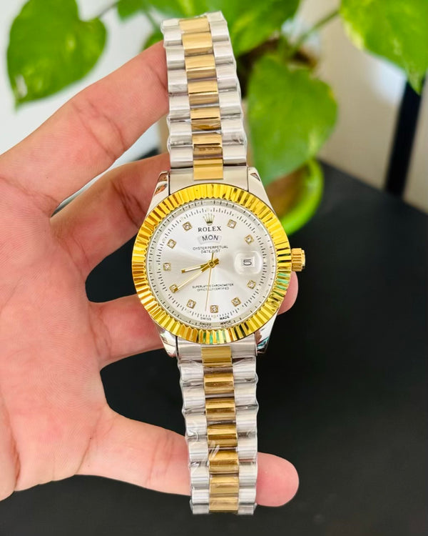 RLX Day and Date Working Watch with Taj Lock  Rl-07