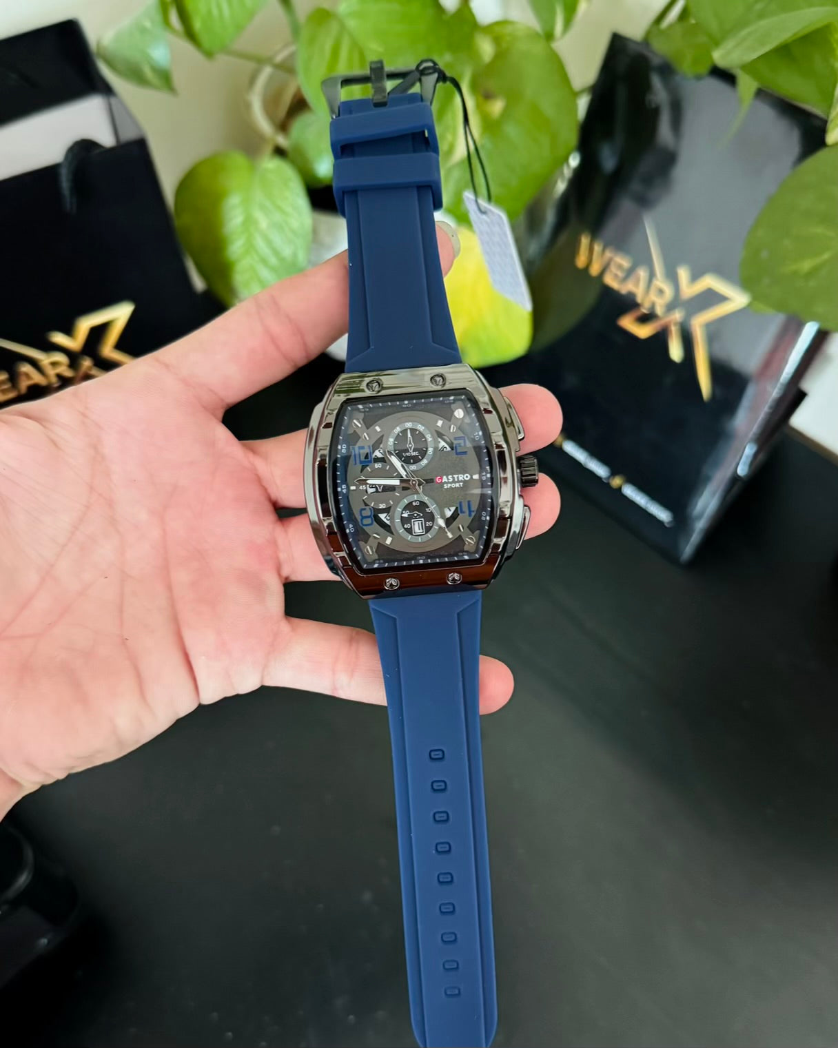 Blue Strap Black Dail Sports Watch