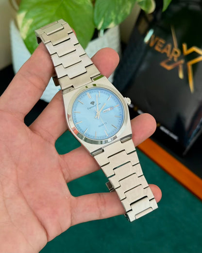 Diamond Silver with Tifny | Day & Date | Waterproof Watch