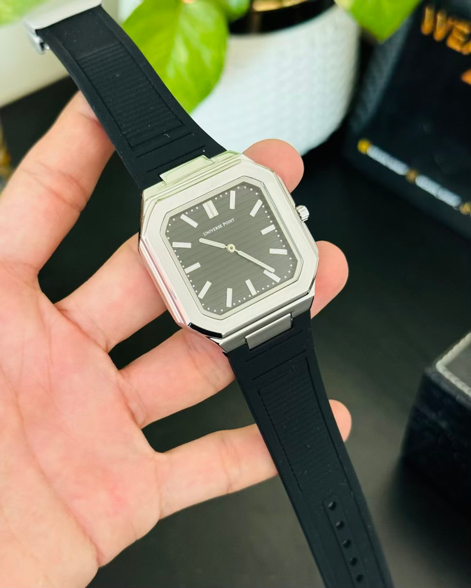 Slim and Rubber Soft Strap Waterproof Watch with magnetic Lock