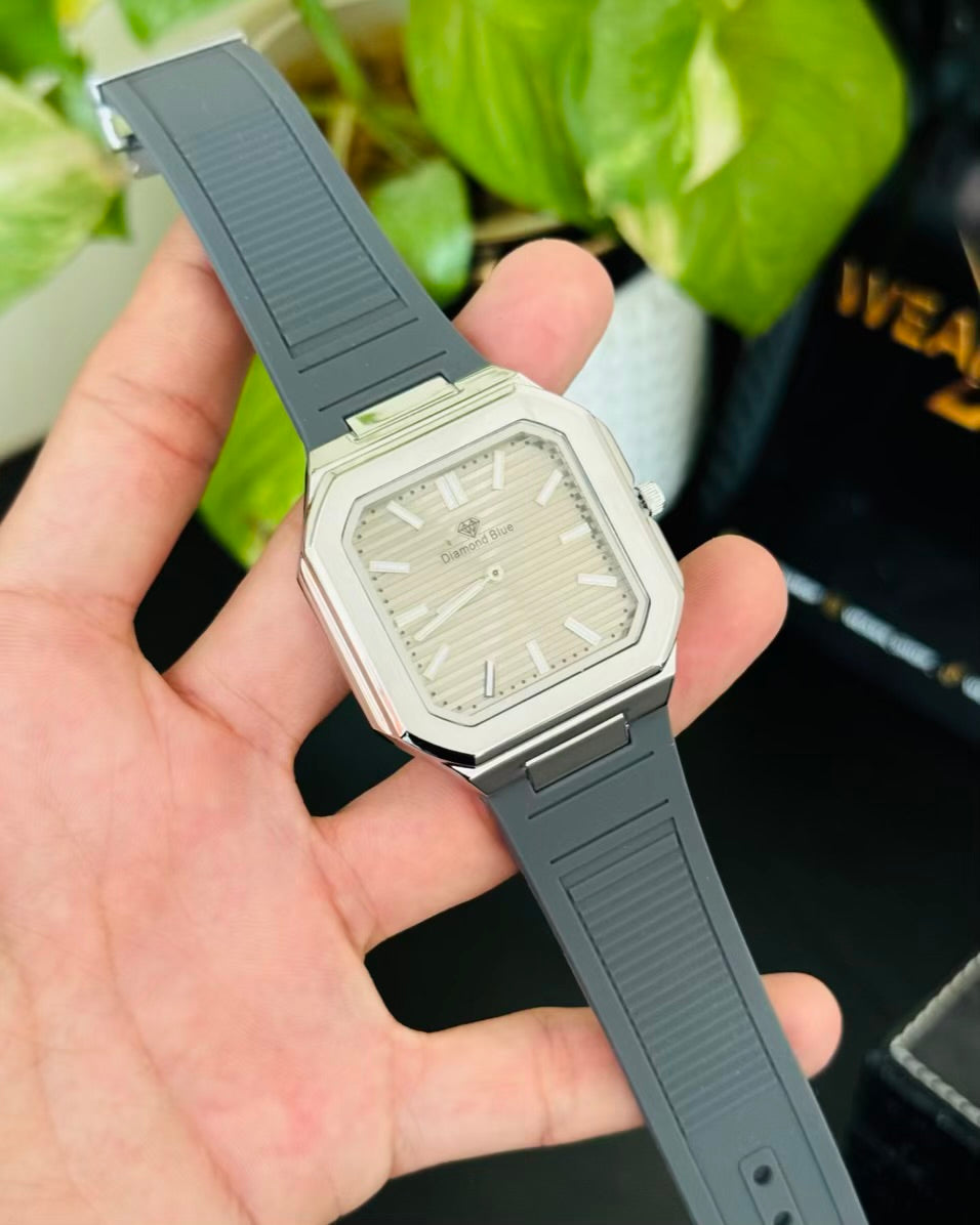 Slim and Rubber Soft Strap Waterproof Watch with magnetic Lock