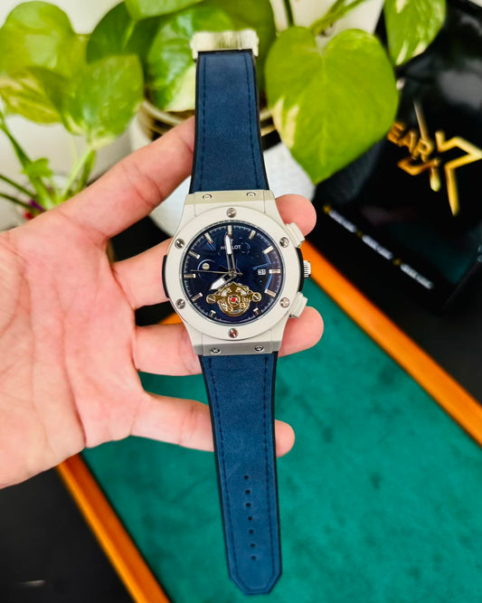 HB Sami Automatic | Blue Straps with Silver Dail