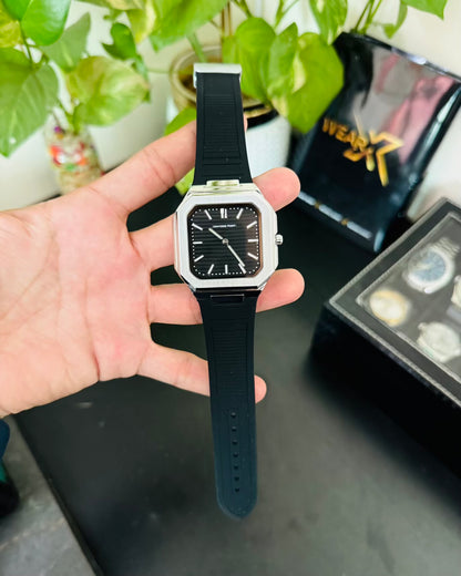 Slim and Rubber Soft Strap Waterproof Watch with magnetic Lock